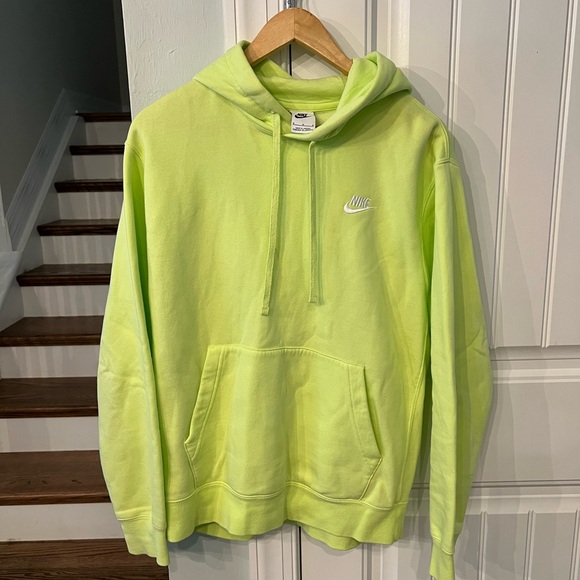 Nike Hoodie Medium Lemon Citrus Neon Yellow Green Pullover Sweatshirt - Picture 2 of 6